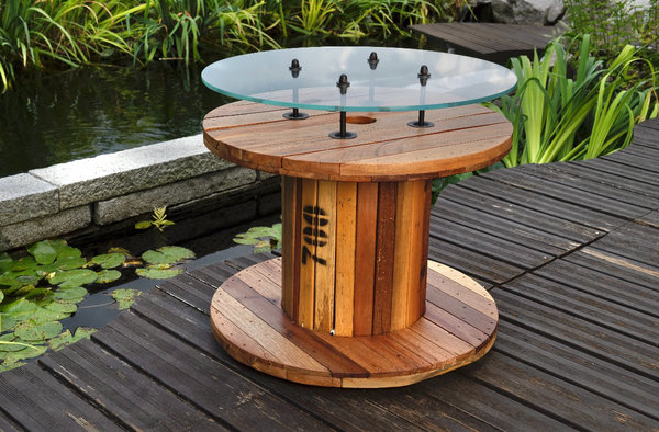 Holzspule - Tisch "TableLino"